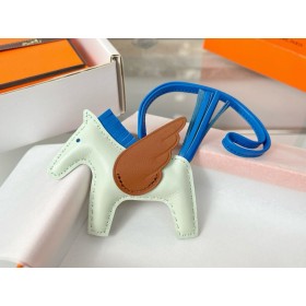 Hermes Rodeo Pegase PM Bag Charm in Fizz/Blue/Gold Lambskin