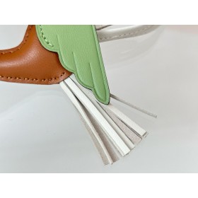 Hermes Rodeo Pegase PM Bag Charm in Gold/Craie/Vert Criquet Lambskin