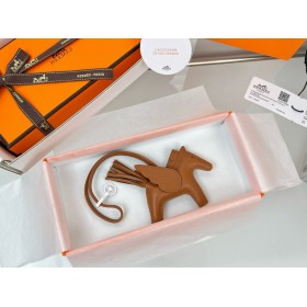 Hermes Rodeo Pegase PM Bag Charm in Gold Lambskin