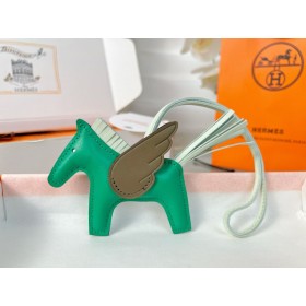 Hermes Rodeo Pegase PM Bag Charm in Menthe/Taupe/Vert Fizz Lambskin
