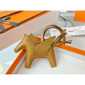 Hermes Rodeo Pegase PM Bag Charm in Sesame Lambskin