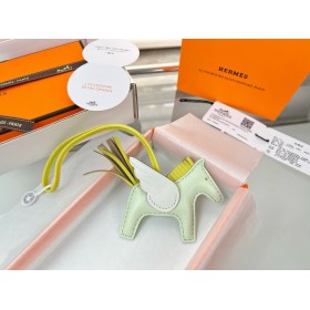 Hermes Rodeo Pegase PM Bag Charm in Vert Fizz/Yellow/Craie Lambskin
