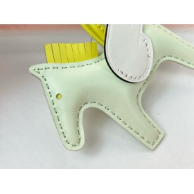 Hermes Rodeo Pegase PM Bag Charm in Vert Fizz/Yellow/Craie Lambskin