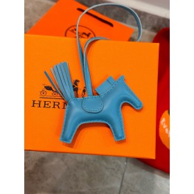 Hermes Rodeo PM Bag Charm in Blue Azteque Lambskin