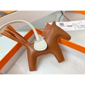 Hermes Rodeo PM Bag Charm in Gold and Craie Milton Lambskin