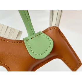 Hermes Rodeo PM Bag Charm in Gold/Craie/Vert Crique Lambskin