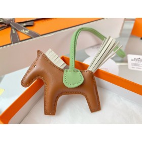 Hermes Rodeo PM Bag Charm in Gold/Craie/Vert Crique Lambskin