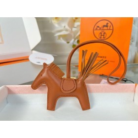 Hermes Rodeo PM Bag Charm in Gold Lambskin