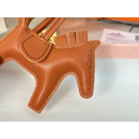 Hermes Rodeo PM Bag Charm in Gold Lambskin