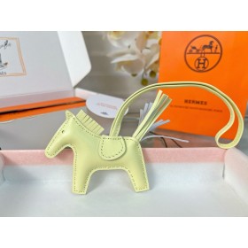 Hermes Rodeo PM Bag Charm in Jaune Milton Lambskin