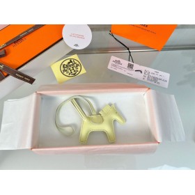 Hermes Rodeo PM Bag Charm in Jaune Milton Lambskin