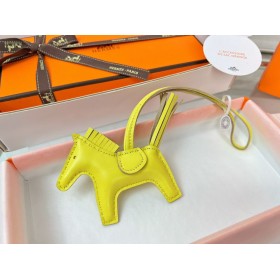 Hermes Rodeo PM Bag Charm in Lime Lambskin