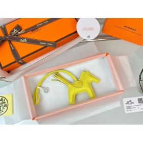 Hermes Rodeo PM Bag Charm in Lime Lambskin