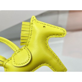 Hermes Rodeo PM Bag Charm in Lime Lambskin