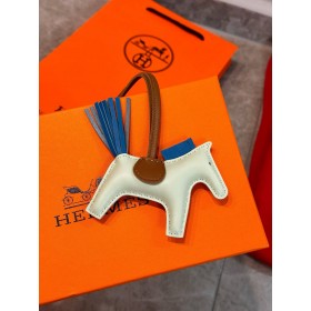 Hermes Rodeo PM Bag Charm in Vert Fizz/Blue/Gold Lambskin