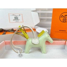 Hermes Rodeo PM Bag Charm in Vert Fizz/Yellow/Craie Lambskin
