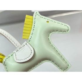 Hermes Rodeo PM Bag Charm in Vert Fizz/Yellow/Craie Lambskin