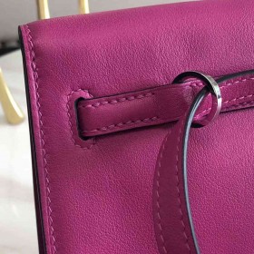 Hermes Kelly Danse Handmade Bag In Rose Purple Swift Leather