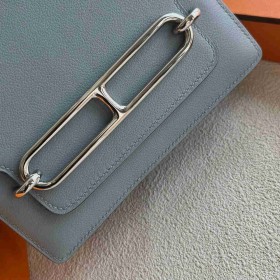 Hermes Roulis Mini 18 Bag in Blue Lin Evercolor Calfskin