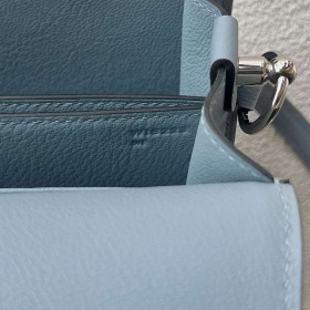 Hermes Roulis Mini 18 Bag in Blue Lin Evercolor Calfskin