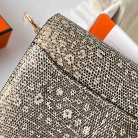 Hermes Roulis Mini 18 Bag in Ombre Lizard Leather