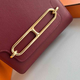 Hermes Roulis Mini 18 Bag in Rouge H Evercolor Calfskin