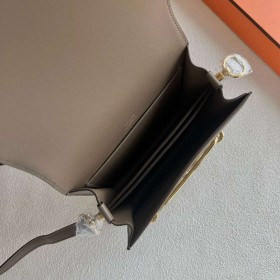 Hermes Roulis Mini 18 Bag in Taupe Swift Calfskin