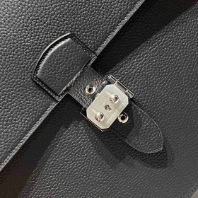 Hermes Sac a Depeches 38 Briefcase in Black Clemence Leather