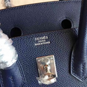 Hermes Birkin 25 Handmade Bag In Sapphire Epsom Calfskin