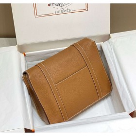 Hermes Steve 30 Messenger Bag in Gold Clemence Leather