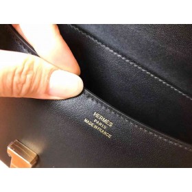Hermes Constance 24 Handmade In Black Swift Leather