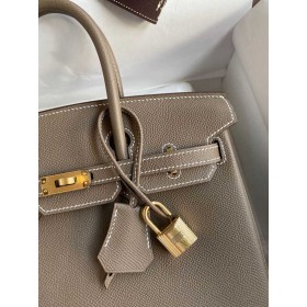 Hermes Birkin 25 Handmade Bag In Taupe Epsom Calfskin