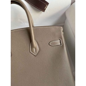 Hermes Birkin 25 Handmade Bag In Taupe Epsom Calfskin