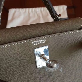 Hermes Kelly Mini II Handmade Bag In Taupe Epsom Leather