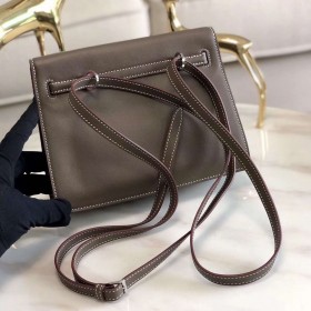 Hermes Kelly Danse Handmade Bag In Taupe Swift Leather