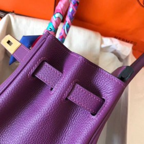 Hermes Birkin 30 Handmade Bag In Ultraviolet Clemence Leather