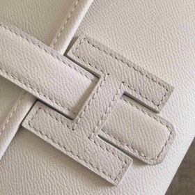 Hermes Jige Elan 29 Clutch Bag In White Epsom Calfskin