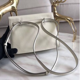 Hermes Kelly Danse Handmade Bag In White Swift Leather