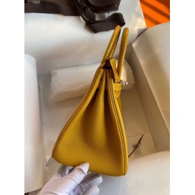 Hermes Touch Birkin 25 Bag In Yellow Shiny Niloticus Crocodile Skin